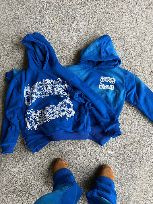 Reversible “frenzycorp” hoodie BLUE